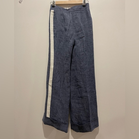 TWP pintuck ribbon cuffed hem trouser pants size 0 - Picture 7 of 8